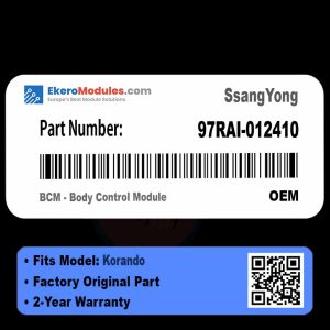 97RAI-012410 BCM - Body Control Module | SsangYong Korando | Genuine OEM Part