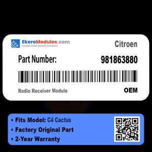 981863880 Radio Receiver Module | Citroen C4 Cactus | Genuine OEM Part