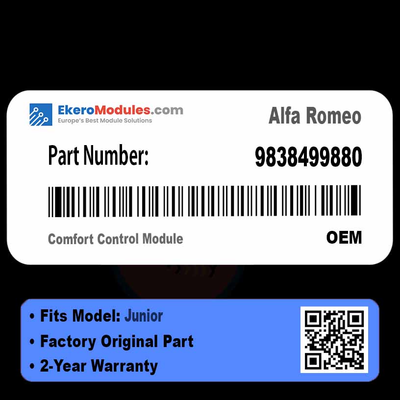 9838499880 Comfort Control Module | Alfa Romeo Junior | Genuine OEM Part