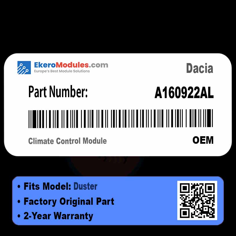 A160922AL Climate Control Module | Dacia Duster | Genuine OEM Part