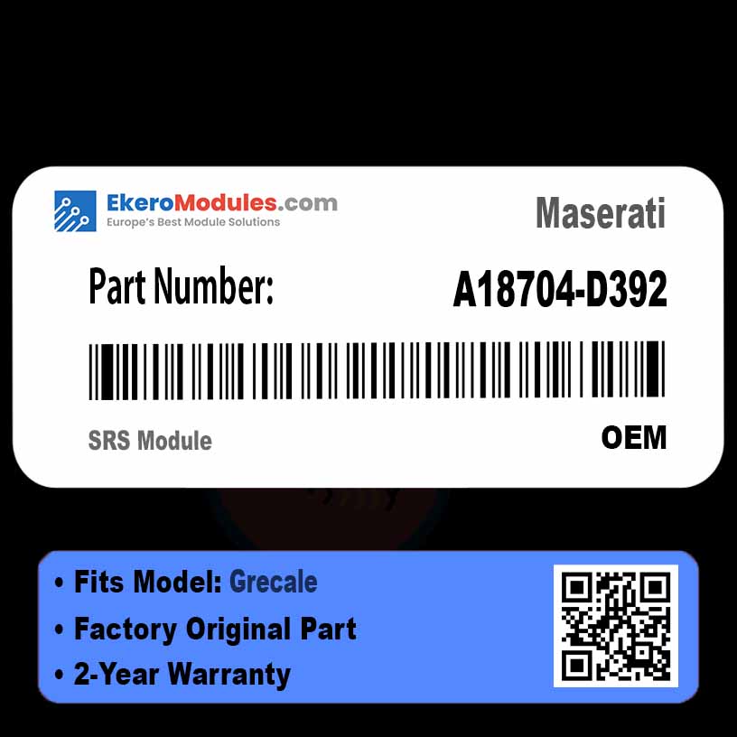 A18704-D392 SRS Module | Maserati Grecale | Genuine OEM Part