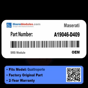 A19046-D409 SRS Module | Maserati Quattroporte | Genuine OEM Part