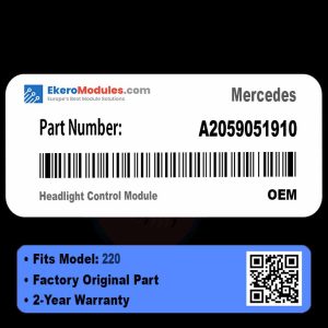 A2059051910 Headlight Control Module | Mercedes 220 | Genuine OEM Part