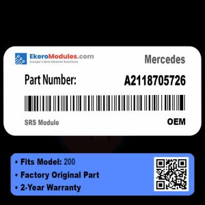 A2118705726 SRS Module | Mercedes 200 | Genuine OEM Part