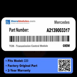 A2139003317 TCM - Transmission Control Module | Mercedes 220 | Genuine OEM Part
