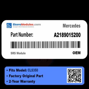 A2189015200 SRS Module | Mercedes CLS350 | Genuine OEM Part