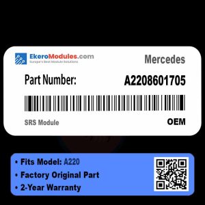 A2208601705 SRS Module | Mercedes A220 | Genuine OEM Part