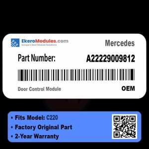 A22229009812 Door Control Module | Mercedes C220 | Genuine OEM Part