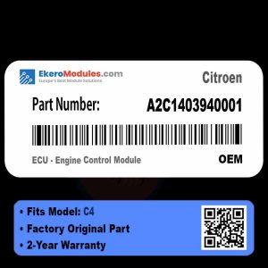 A2C1403940001 ECU - Engine Control Module | Citroen C4 | Genuine OEM Part