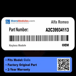 A2C39934113 Keyless Module | Alfa Romeo Giulia | Genuine OEM Part