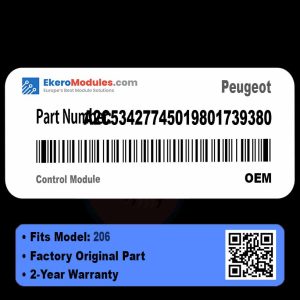 A2C53427745019801739380 Control Module | Peugeot 206 | Genuine OEM Part