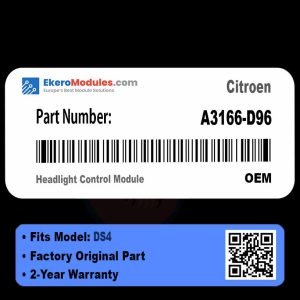 A3166-D96 Headlight Control Module | Citroen DS4 | Genuine OEM Part