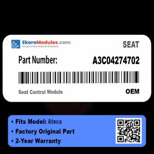 A3C04274702 Seat Control Module | SEAT Ateca | Genuine OEM Part