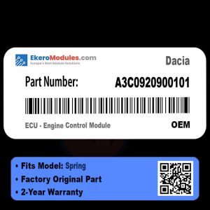 A3C0920900101 ECU - Engine Control Module | Dacia Spring | Genuine OEM Part