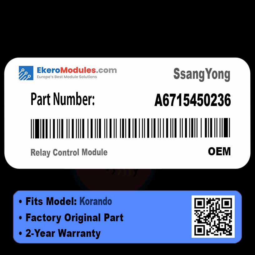 A6715450236 Relay Control Module | SsangYong Korando | Genuine OEM Part