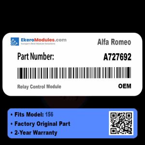 A727692 Relay Control Module | Alfa Romeo 156 | Genuine OEM Part