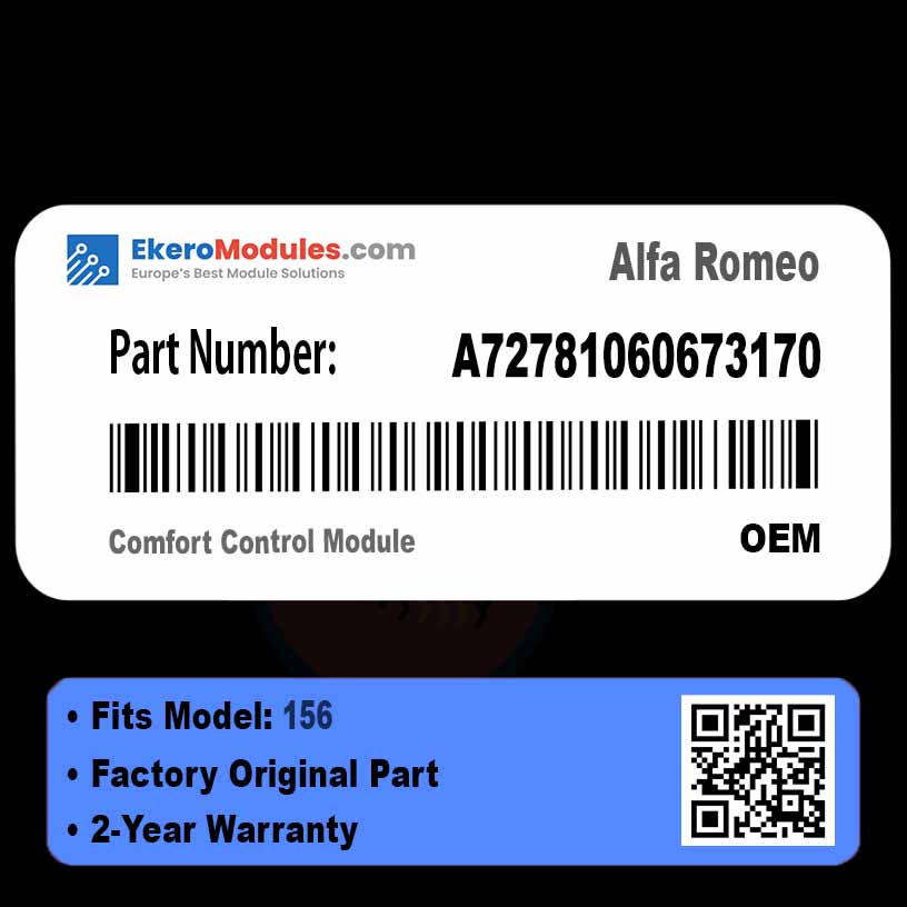 A72781060673170 Comfort Control Module | Alfa Romeo 156 | Genuine OEM Part