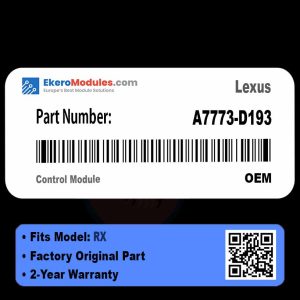 A7773-D193 Control Module | Lexus RX | Genuine OEM Part