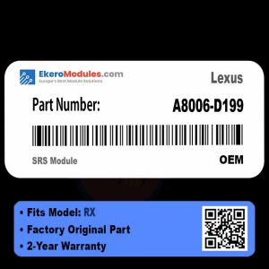 A8006-D199 SRS Module | Lexus RX | Genuine OEM Part