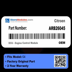ARB26045 ECU - Engine Control Module | Citroen C4 | Genuine OEM Part