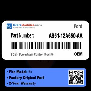 AS51-12A650-AA PCM - Powertrain Control Module | Ford Ka | Genuine OEM Part