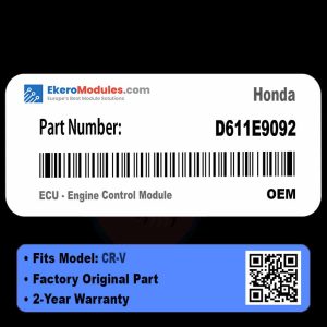 D611E9092 ECU - Engine Control Module | Honda CR-V | Genuine OEM Part