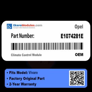 E1074281E Climate Control Module | Opel Vivaro | Genuine OEM Part