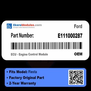 E111000287 ECU - Engine Control Module | Ford Fiesta | Genuine OEM Part