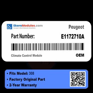 E1172710A Climate Control Module | Peugeot 308 | Genuine OEM Part