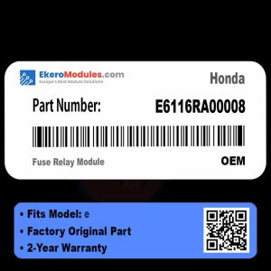 E6116RA00008 Fuse Relay Module | Honda e | Genuine OEM Part