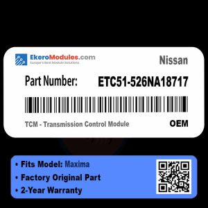 ETC51-526NA18717 TCM - Transmission Control Module | Nissan Maxima | Genuine OEM Part