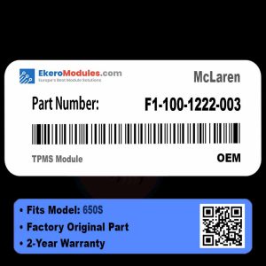 F1-100-1222-003 TPMS Module | McLaren 650S | Genuine OEM Part