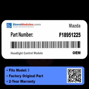 F18951225 Headlight Control Module | Mazda 3 | Genuine OEM Part
