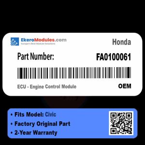 FA0100061 ECU - Engine Control Module | Honda Civic | Genuine OEM Part