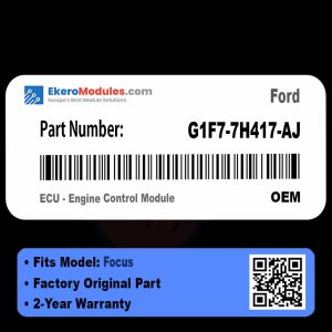 G1F7-7H417-AJ ECU - Engine Control Module | Ford Focus | Genuine OEM Part