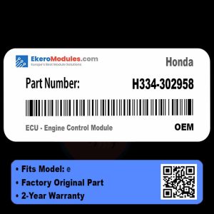 H334-302958 ECU - Engine Control Module | Honda e | Genuine OEM Part