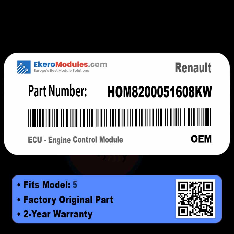 HOM8200051608KW ECU - Engine Control Module | Renault 5 | Genuine OEM Part