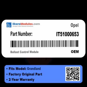 IT51000653 Ballast Control Module | Opel Grandland | Genuine OEM Part