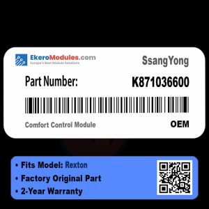 K871036600 Comfort Control Module | SsangYong Rexton | Genuine OEM Part