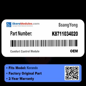 K8711034020 Comfort Control Module | SsangYong Korando | Genuine OEM Part