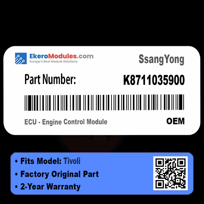 K8711035900 ECU - Engine Control Module | SsangYong Tivoli | Genuine OEM Part