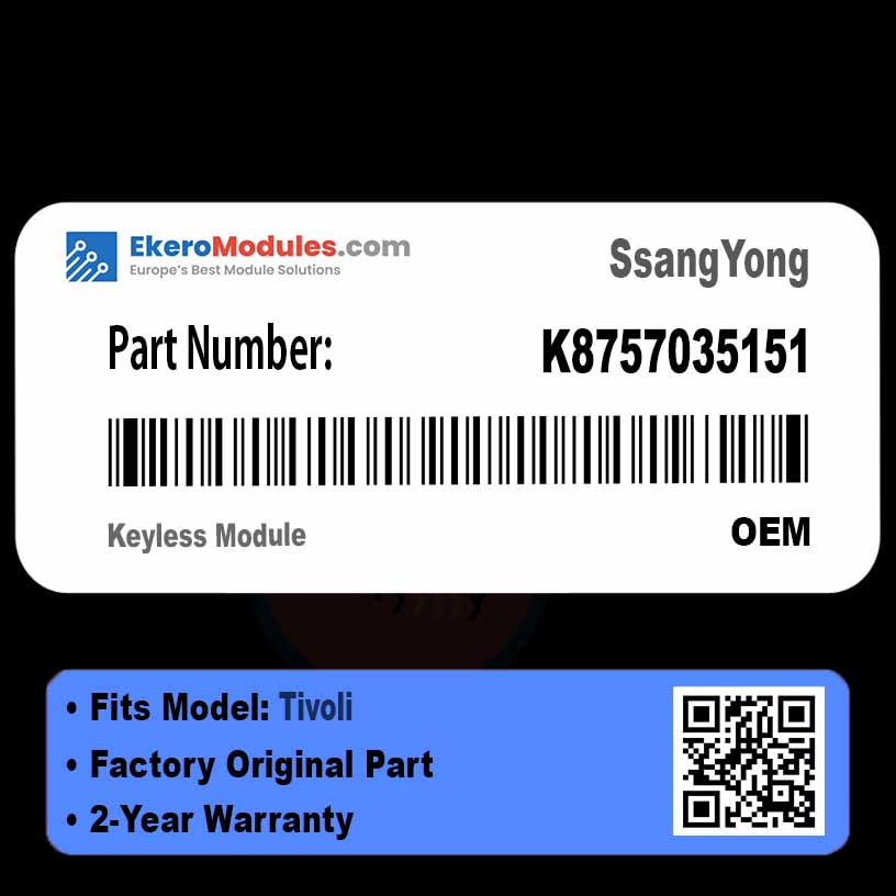 K8757035151 Keyless Module | SsangYong Tivoli | Genuine OEM Part