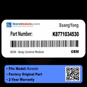 K8771034530 BCM - Body Control Module | SsangYong Korando | Genuine OEM Part