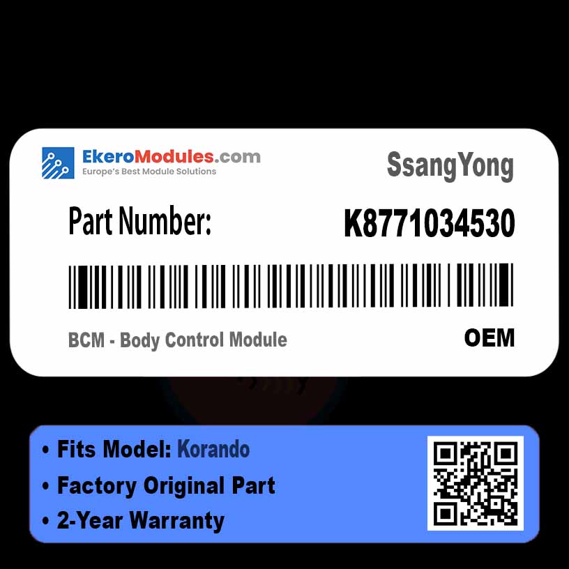 K8771034530 BCM - Body Control Module | SsangYong Korando | Genuine OEM Part