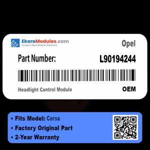 L90194244 Headlight Control Module | Opel Corsa | Genuine OEM Part