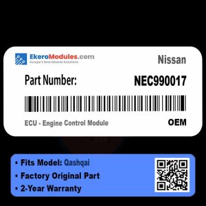 NEC990017 ECU - Engine Control Module | Nissan Qashqai | Genuine OEM Part