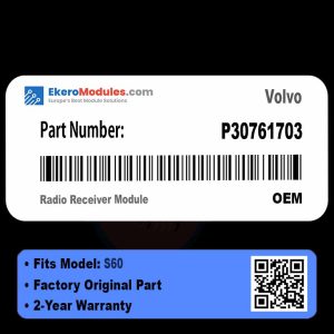 P30761703 Radio Receiver Module | Volvo S60 | Genuine OEM Part