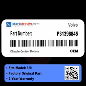 P31398845 Climate Control Module | Volvo S60 | Genuine OEM Part