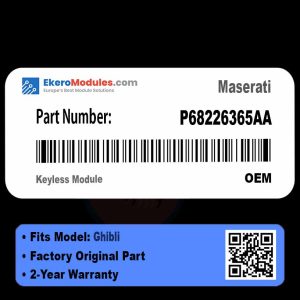 P68226365AA Keyless Module | Maserati Ghibli | Genuine OEM Part