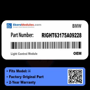 RIGHT63175A09228 Light Control Module | BMW i4 | Genuine OEM Part